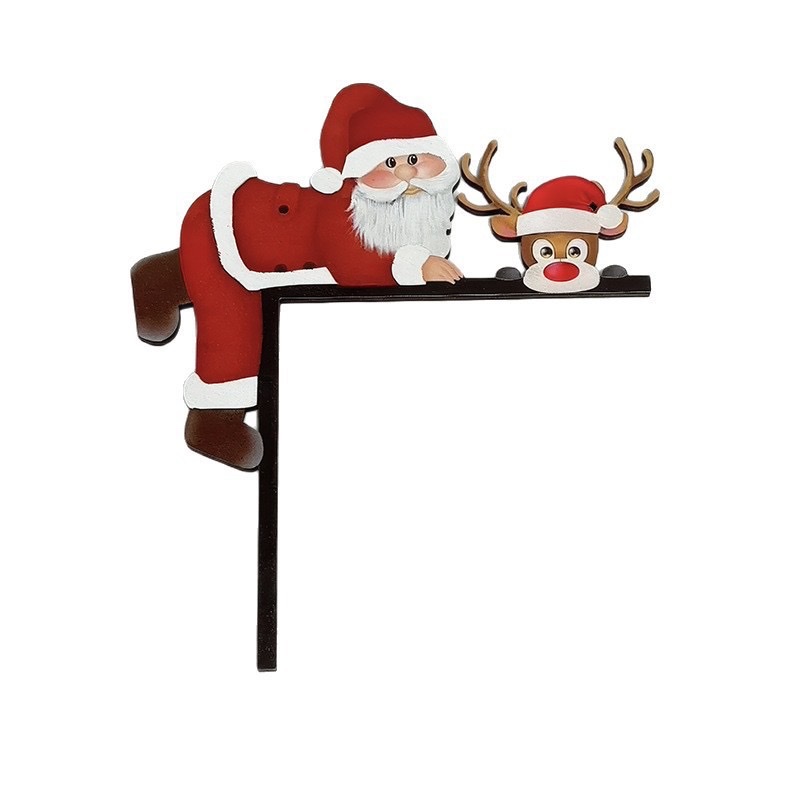 跨境创意圣诞节木质门框拐角装饰门角节日氛围布置雪人帽子圣诞老人详情图14