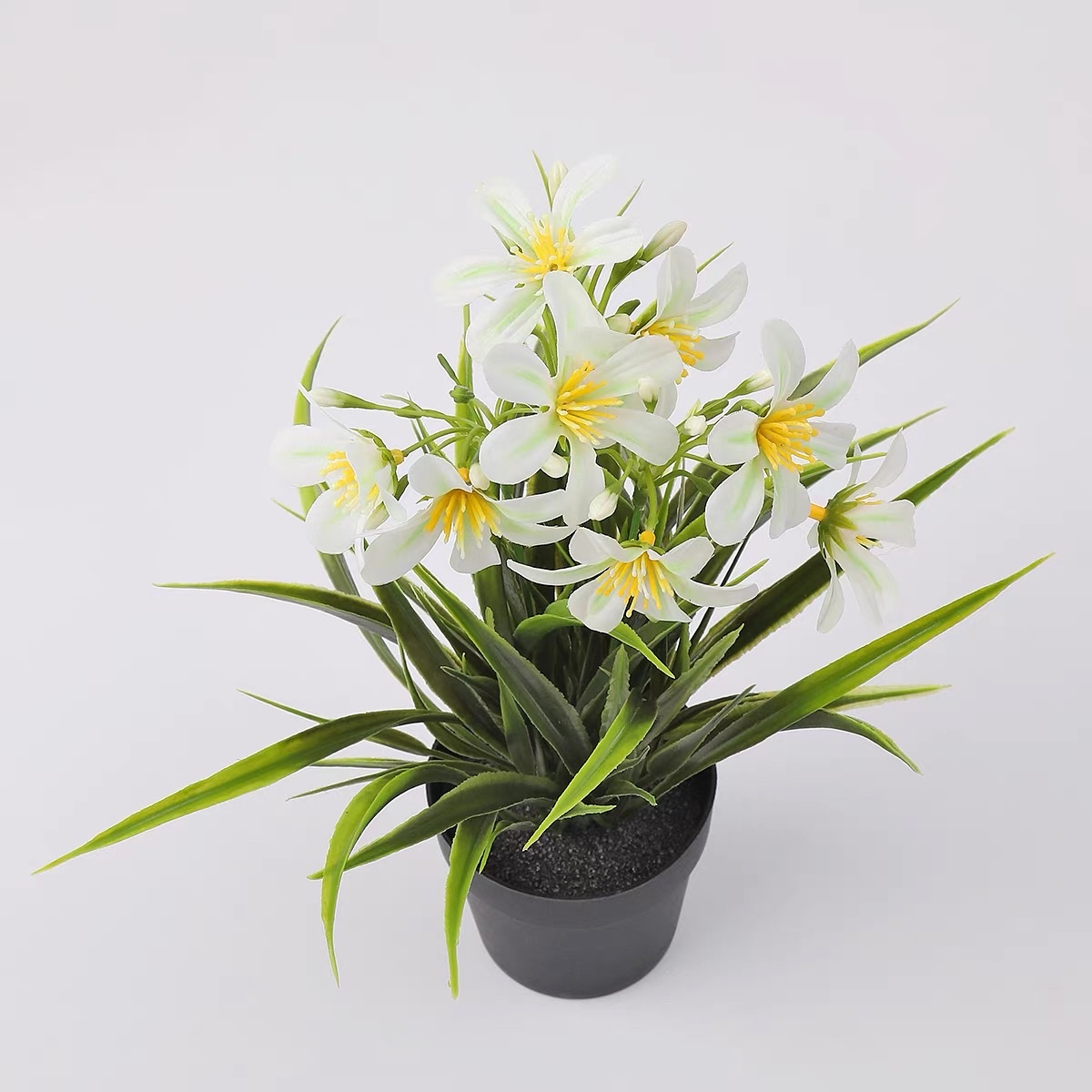 Artificial flowers, artificial flowers, potted orchids, indoor living room, dining table, tabletop decoration, floral art, home furnishings with POTS Item Picture