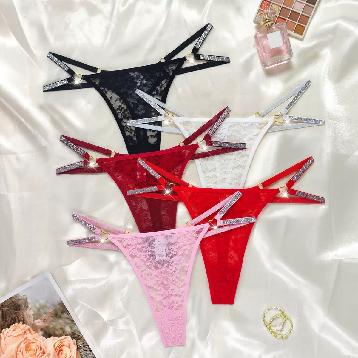 Thong women's see-through sexy underwear Open-crotch pajamas sexy underwear Thong women's see-through sexy underwear thong detail image 1
