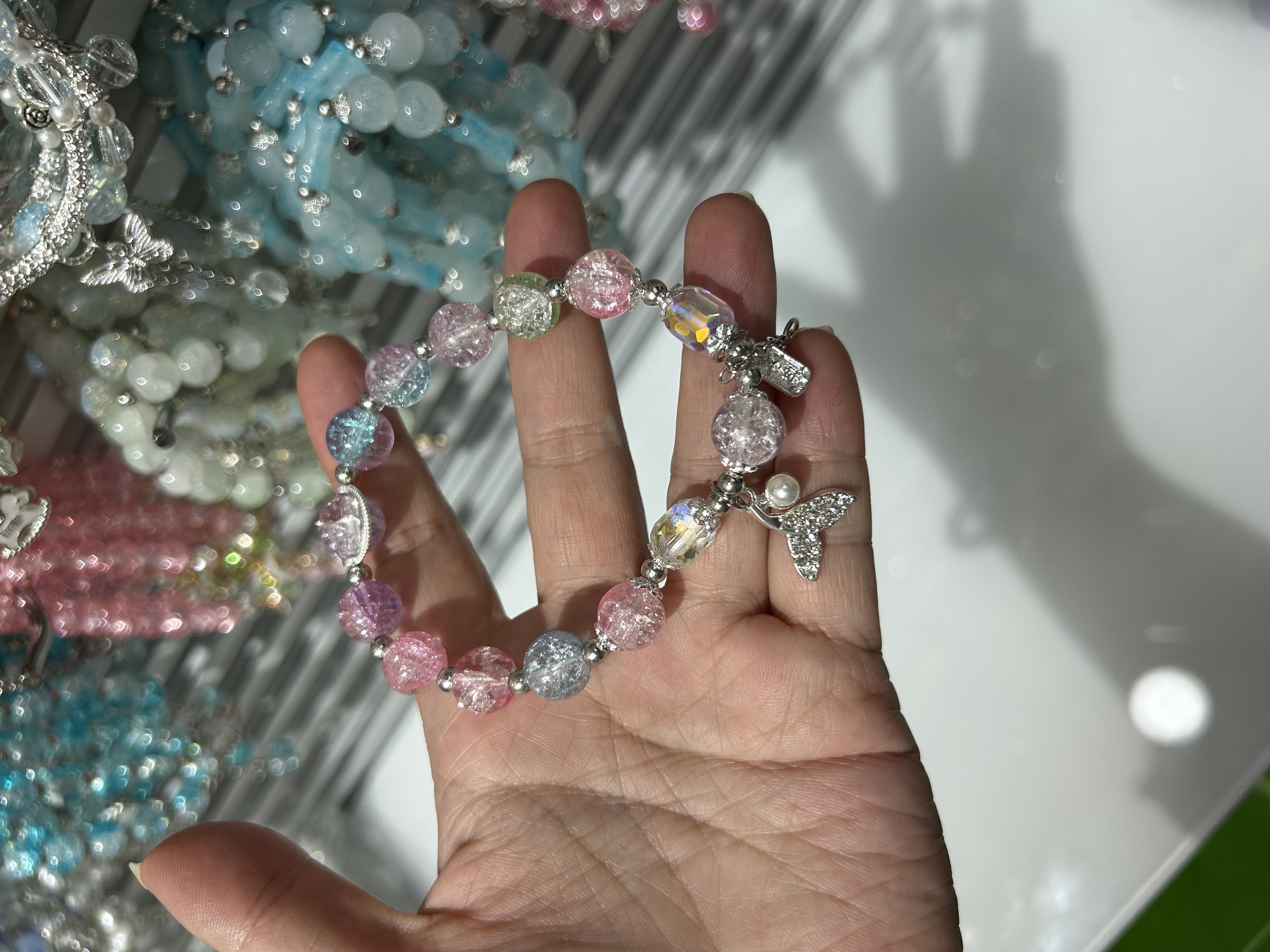 铭心饰品铜微镶不规则手链女款百搭水晶能量手串细节图