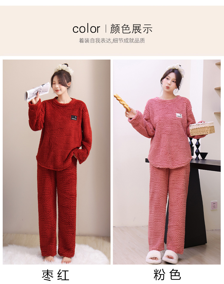 Comfortable and breathable pure cotton long-sleeved pajamas for home wear, loose, casual and laid-back style