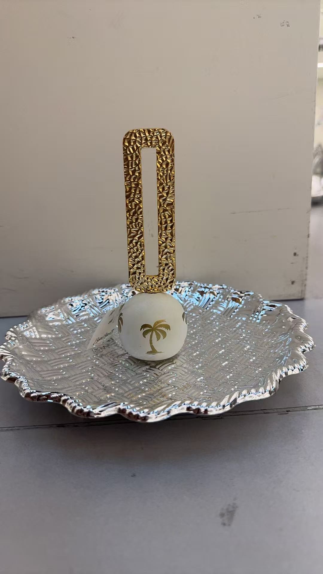Electroplated iron art tray for Ramadan snacks