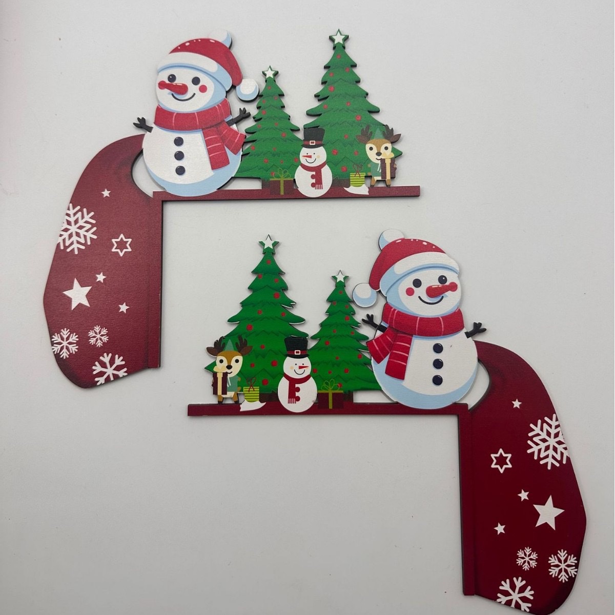 跨境创意圣诞节木质门框拐角装饰门角节日氛围布置雪人帽子圣诞老人详情图12