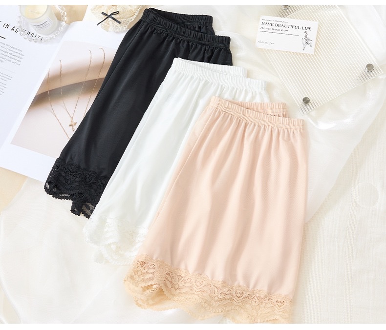 Spring and summer's new loose lace safety pants are paired with anti-glare ice silk breathable mid-waist shorts and non-rolled-up 3/4 pants detail image 14