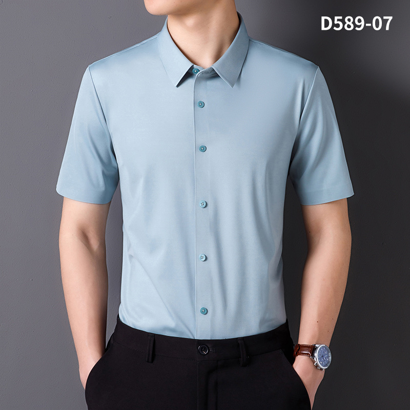 Men's shirt is made of seamless, high-elasticity short-sleeved business formal fabric Application Scenario