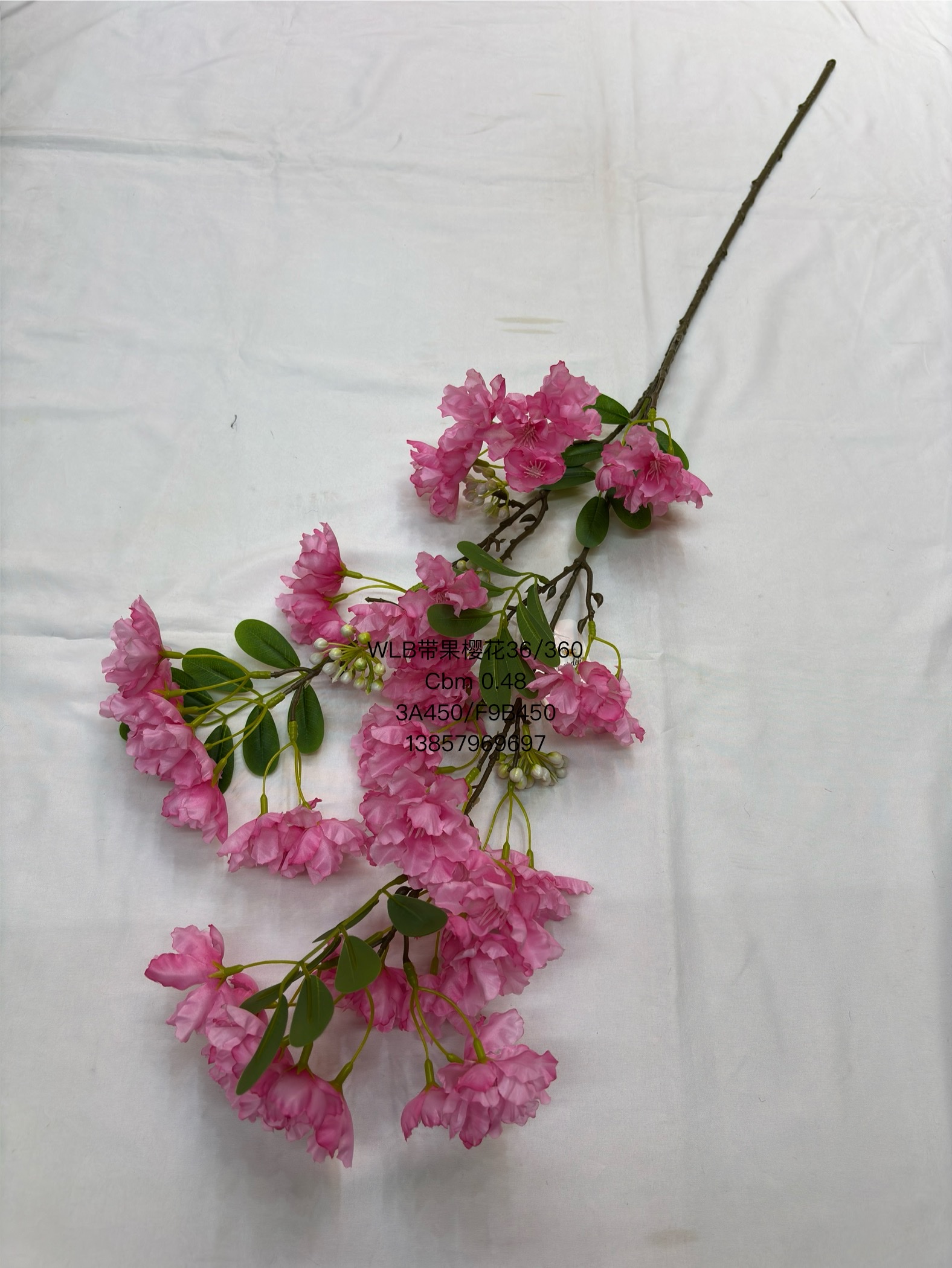 Amazon simulation peach blossoms, pear blossoms, Chinese long-branch cherry blossoms, Zen mountain cherry blossoms, wedding window store decoration, tree landscaping, simulation flowers and artificial flowers Item Picture