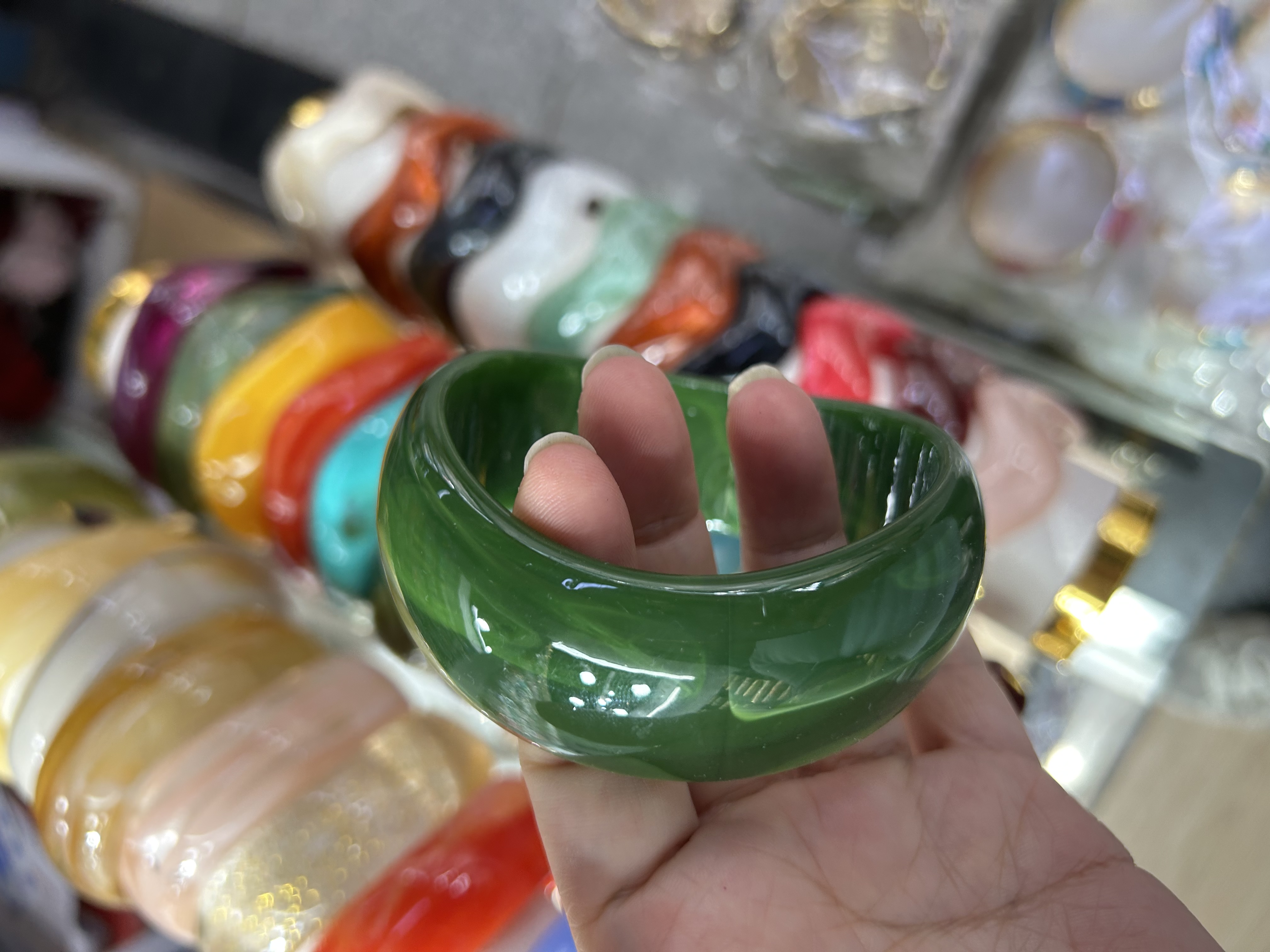 树脂彩色铭心饰品铜微镶不规则手链女款水晶能量手串