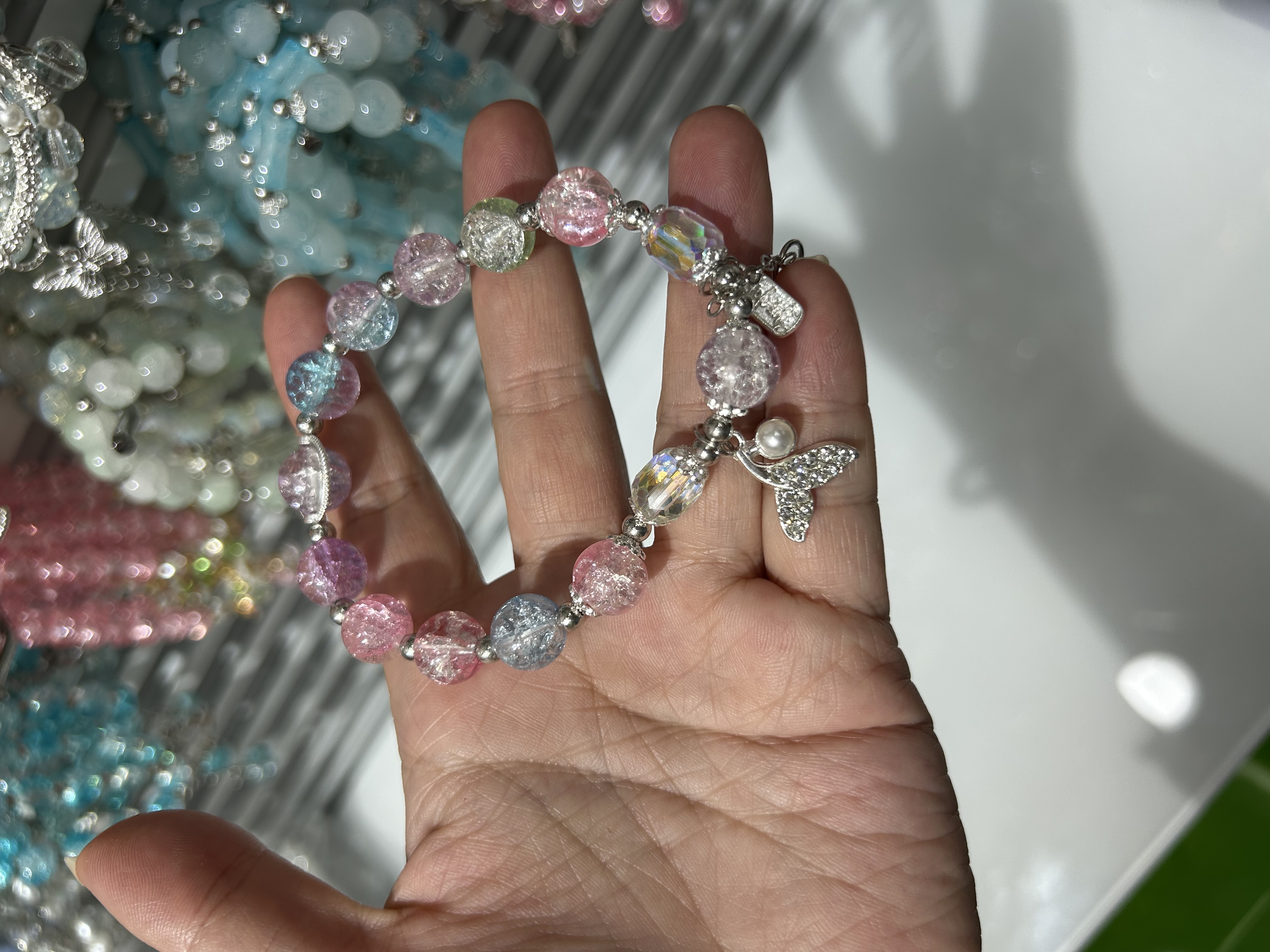 铭心饰品铜微镶不规则手链女款百搭水晶能量手串产品图