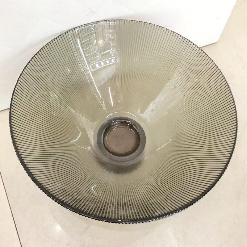 Wooden base, glass plate, transparent glass plate, smoke grey glass plate, household fruit plate detail image 6