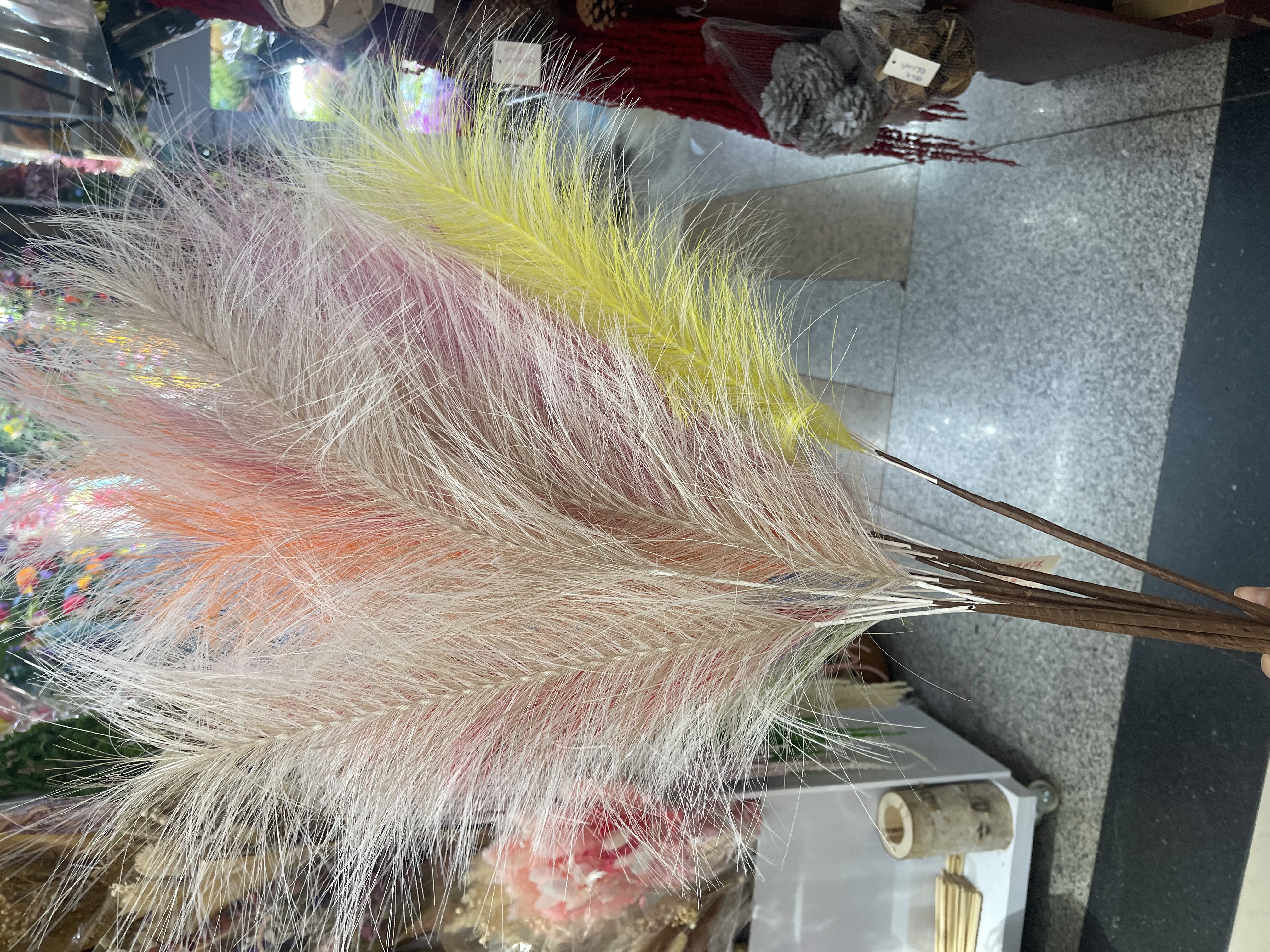 网红仿真单叉芦苇草花蒲苇装饰烟花草鲜花束花艺摆件装饰搭配材料