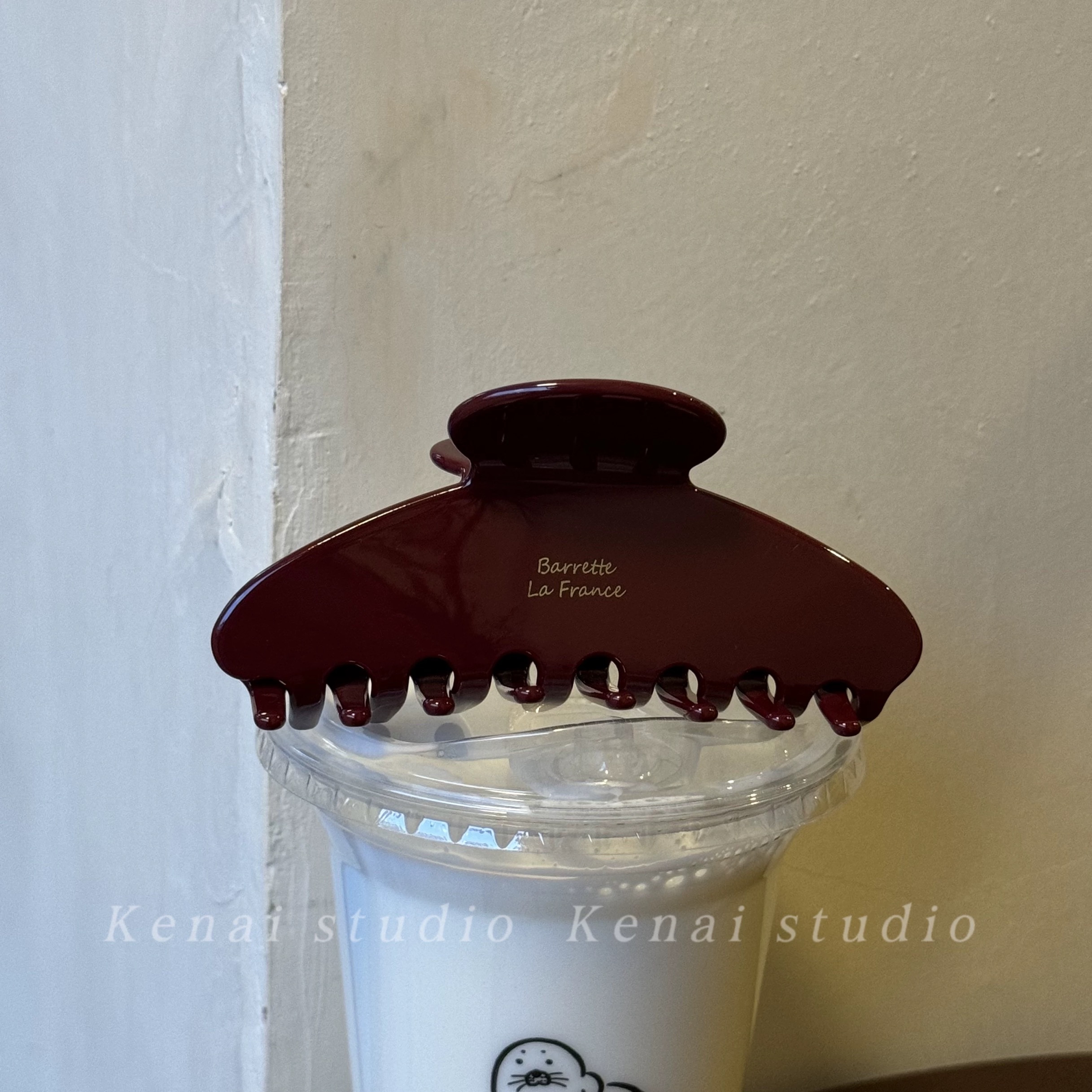Korean FRANCE chocolate milk tea-colored acetate gripper, Maillard French large shark gripper, hair accessory, women's hair clip, hair accessory gripper detail image 11