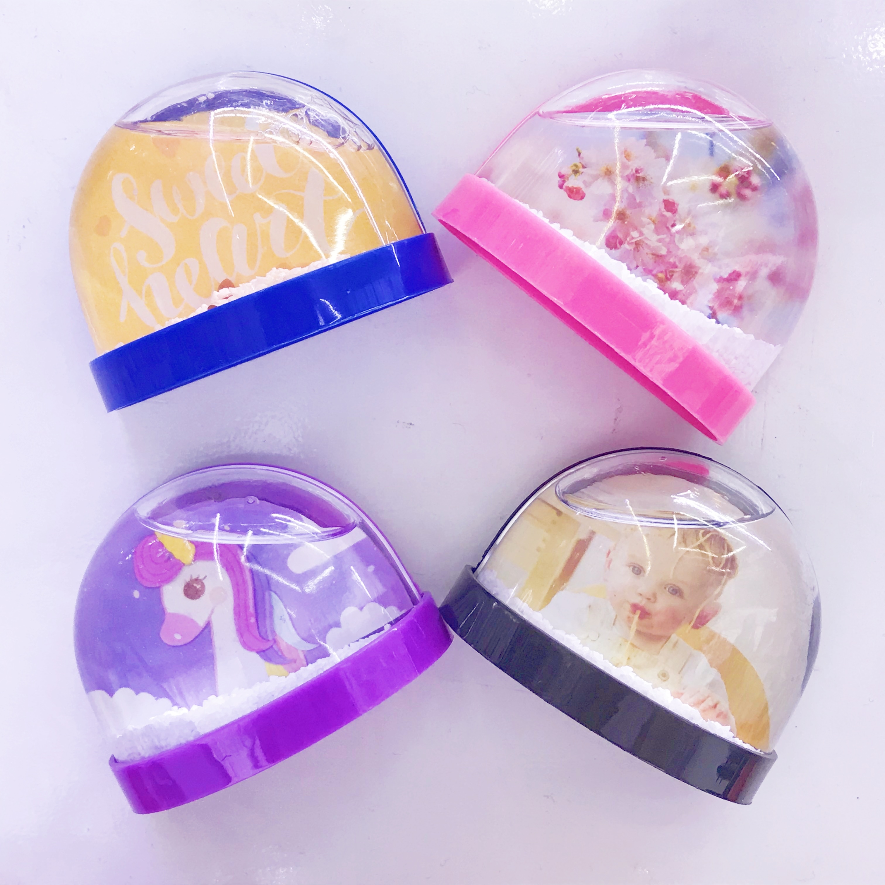 Original manufacturer of European-style custom semi-circular acrylic fridge magnets with liquid photo glitter and magnets Specification image