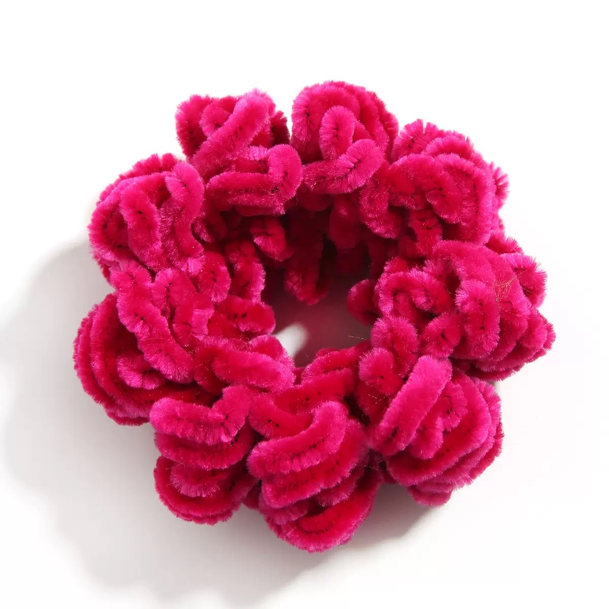 The spring and autumn style of the Mahua Muslim small hair band is a popular female ethnic woolen knitted hair accessory, the large intestine band detail image 5