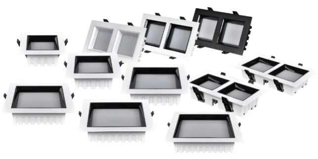 SXL circular square single and double head surface mount downlights, double-hole embedded ultra-thin rectangular simple lights, living room corridor, entrance hall, ceiling led spotlights Specification image