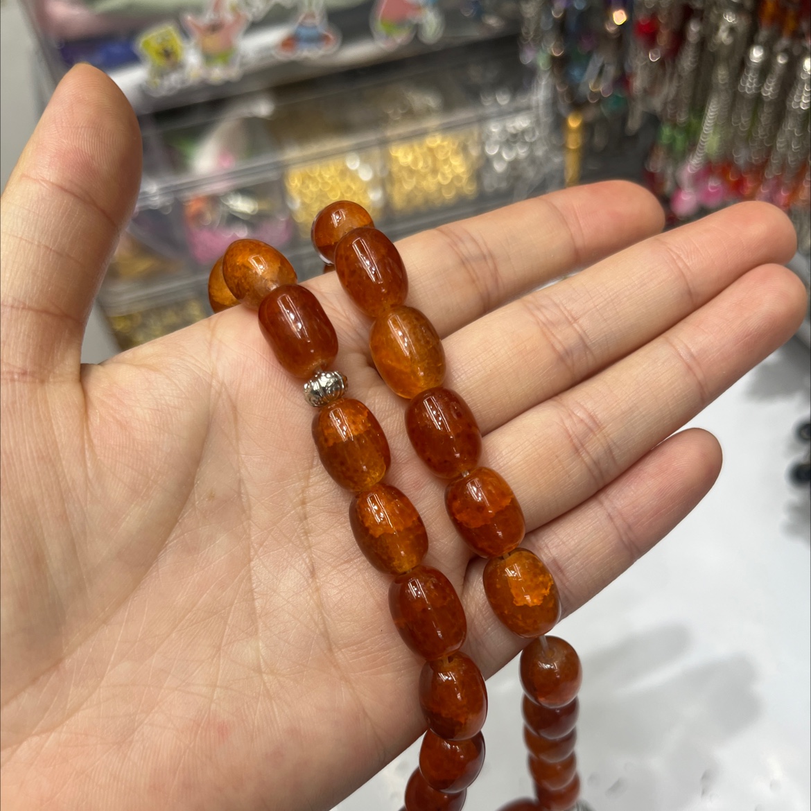 穆斯林玻璃念珠 泰斯比哈 伊斯兰教 33颗手串朝拜 穆斯林 玻璃水晶朝觐 念珠手持水晶手串文玩手串详情图2