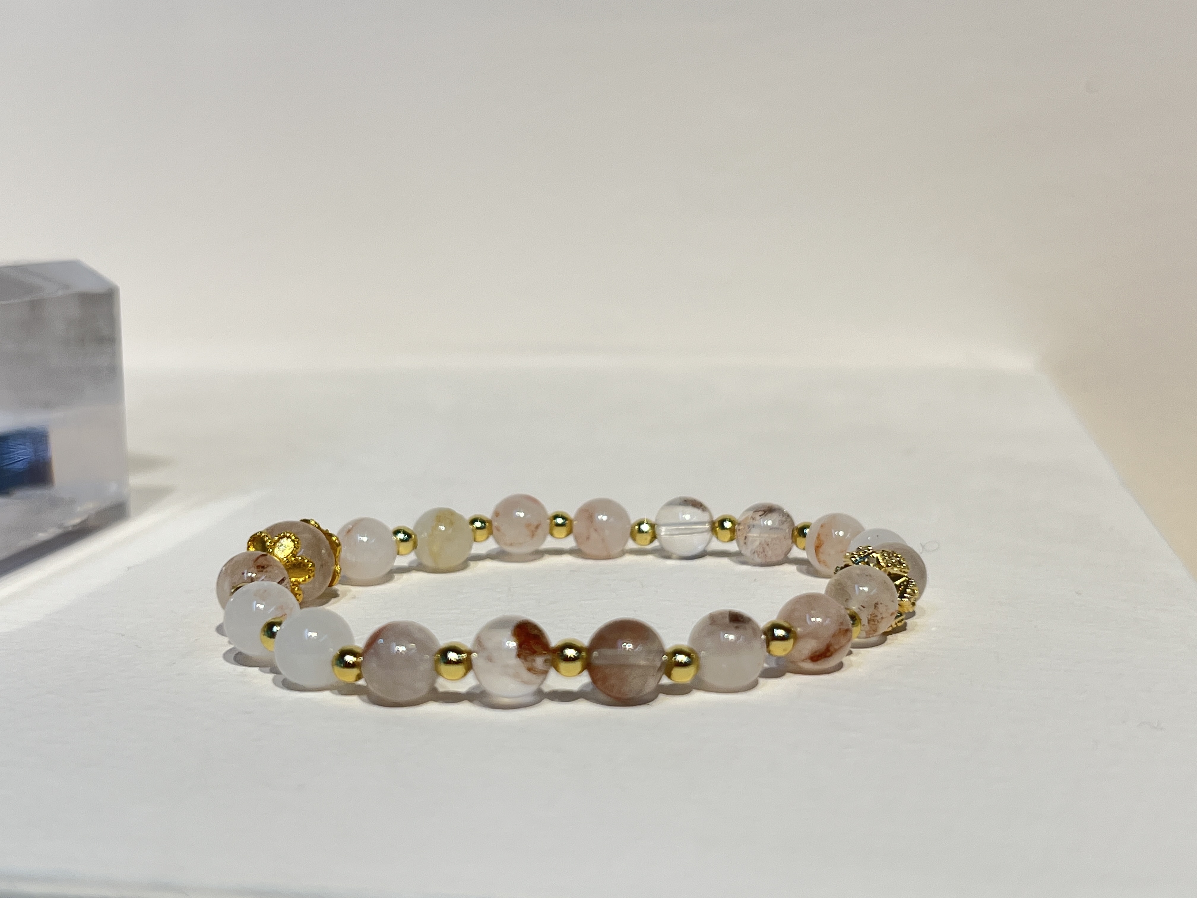 定制天然粉胶花手串女生手链精致设计款首饰小众礼品礼物批发