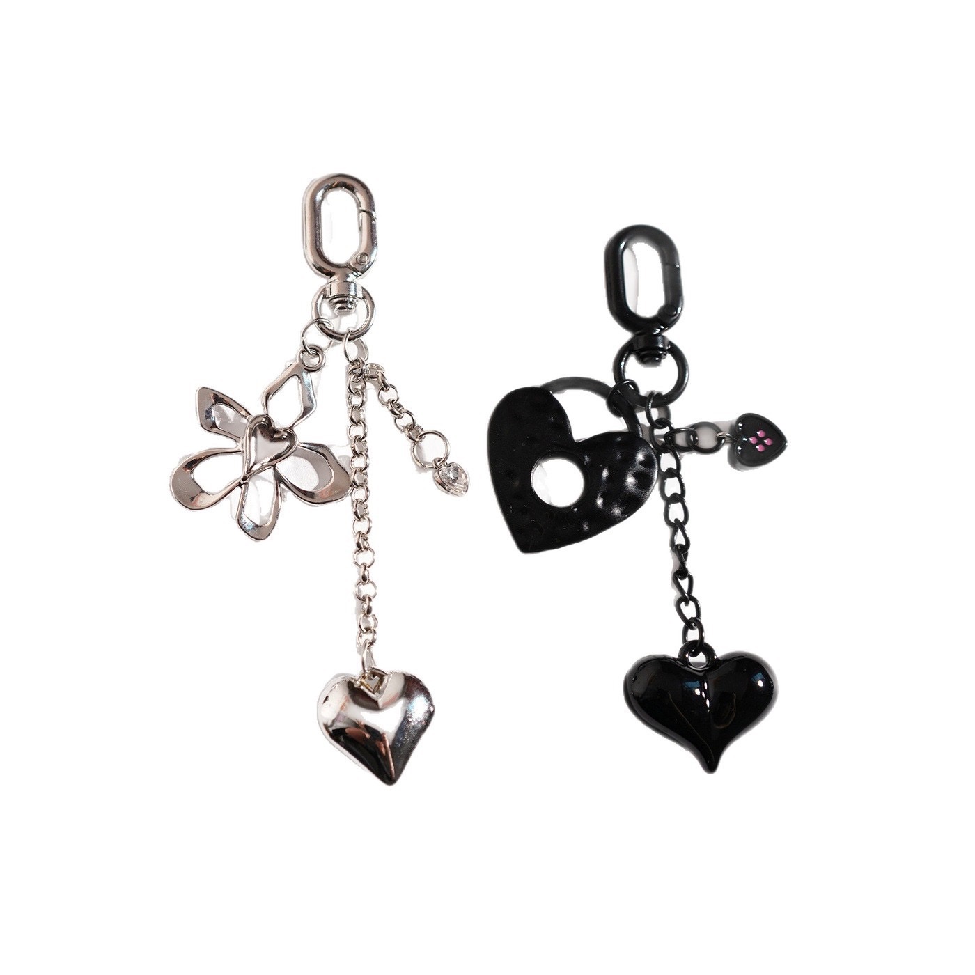 New cute four-leaf clover heart keychain pendant, bag pendant, small gift, car pendant, keychain detail image 12