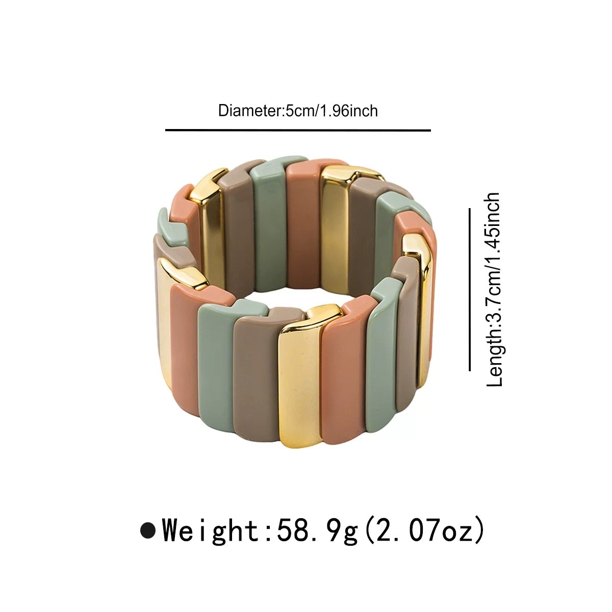 亚克力拼接几何形弹力手镯轻奢高级感手环个性夸张手饰详情图4