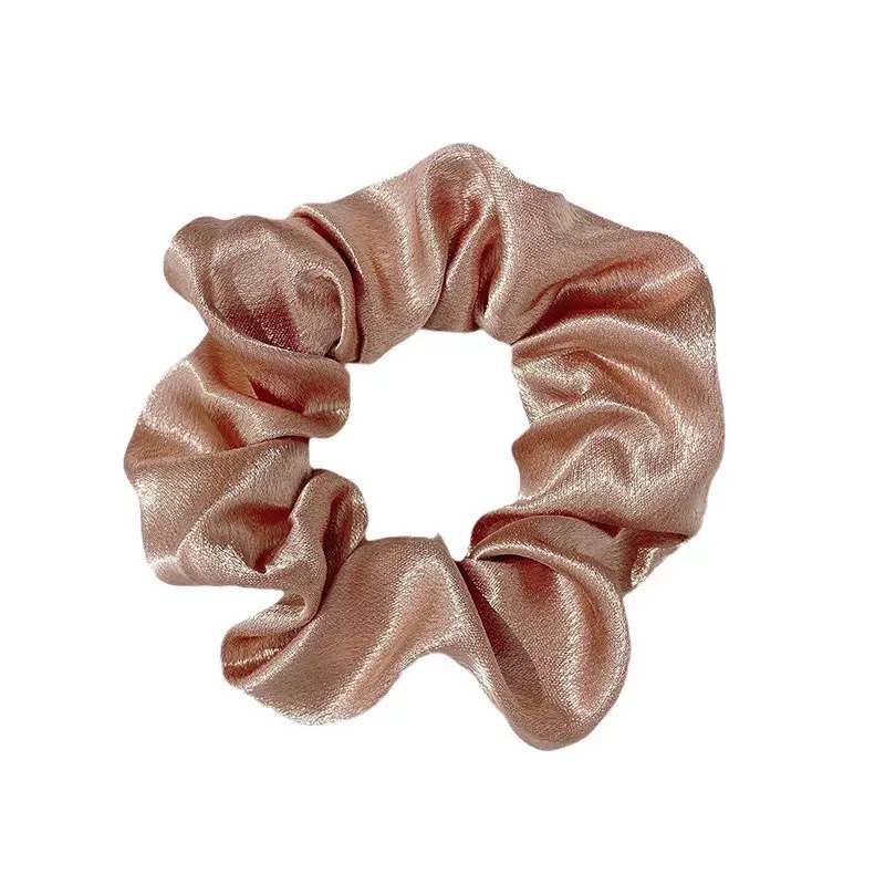 Wholesale of cross-border satin solid-color pig intestine hair bands, French simple ponytail hair ties, and popular leather band hair accessories