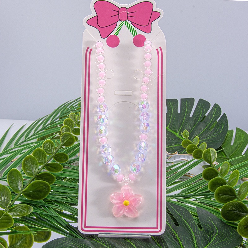 新款儿童饰品项链手链耳夹戒指樱花公主女童首饰套装参加直销详情图5