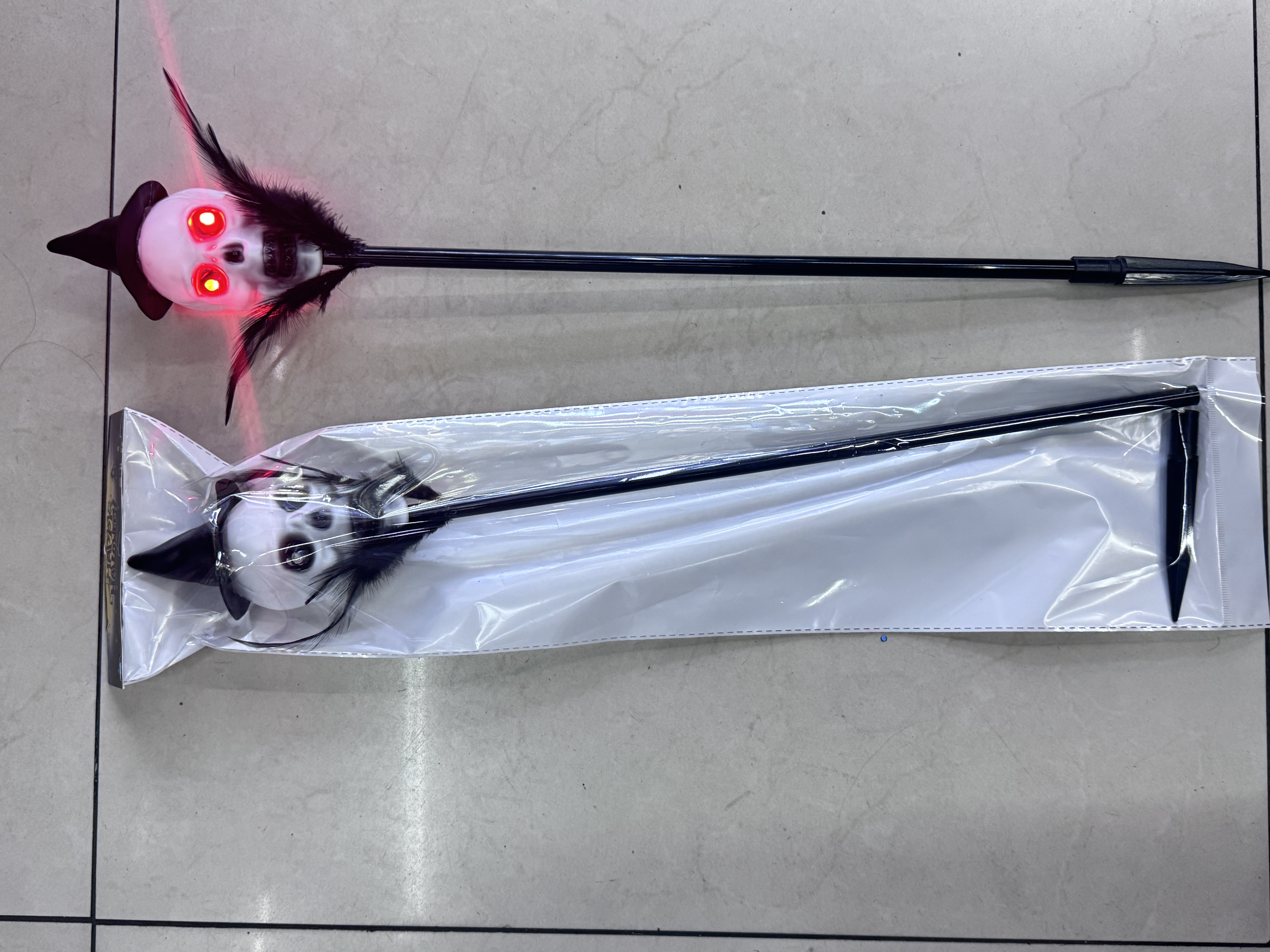 鬼道具，假发，电子，带灯骷髅头