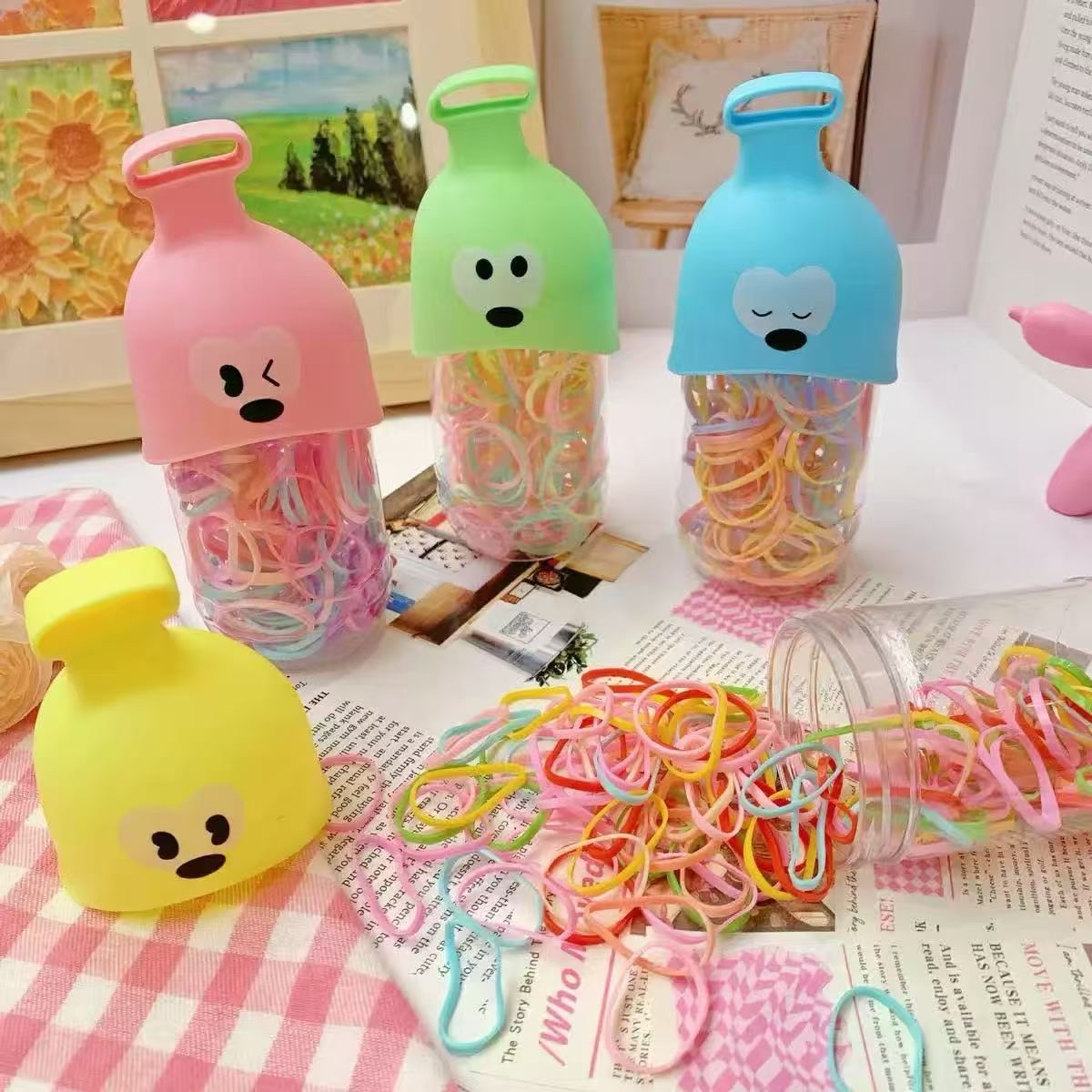 Children's rubber bands, disposable rubber bands, broken hair rubber bands, cute headwear, disposable rubber bands, rubber bands, disposable rubber bands Application Scenario