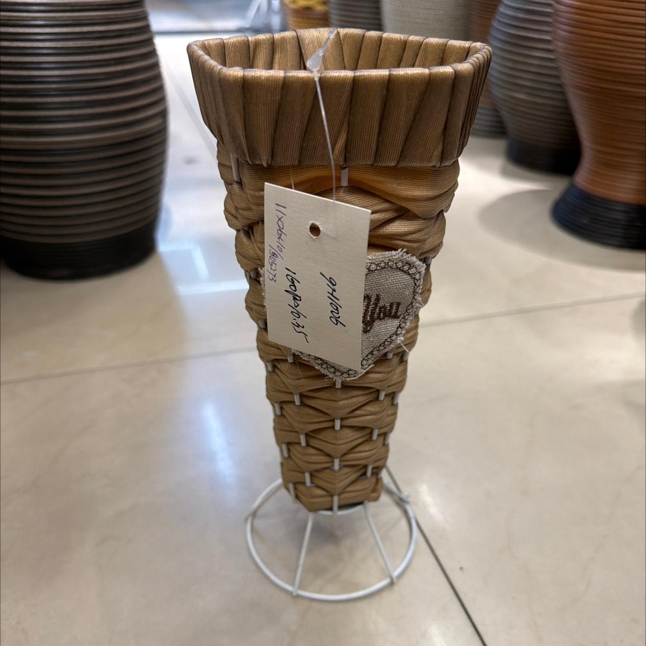 竹编工艺品移动折叠花车仿真花盆景手指海胆花篮