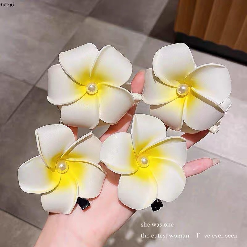 Super fairy-like frangipani headwear, summer seaside beach vacation, photo shoot, frangipani hair clip, Dai ethnic headwear, hair clip, hair accessory, hair clip, hairpin, hairpin grab clip, hair clip detail image 6