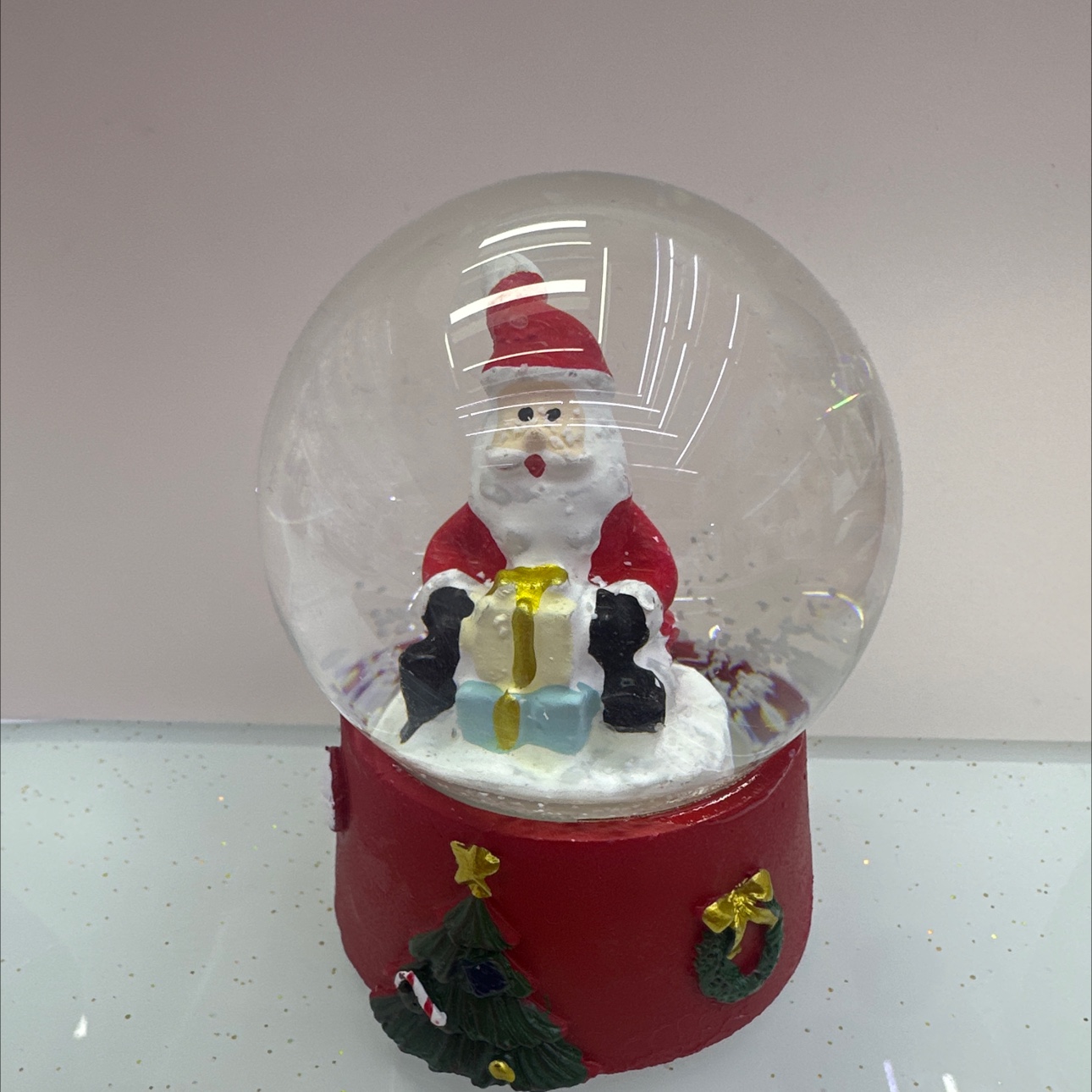 圣诞礼品，圣诞老人水晶球工艺品摆件