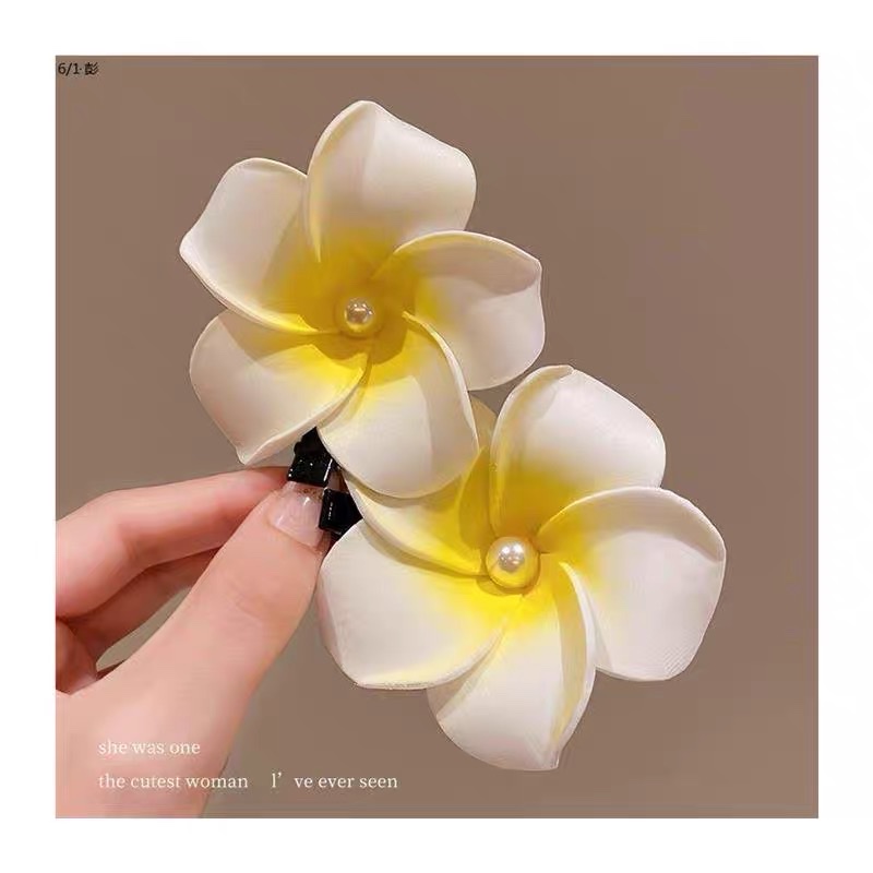 Super fairy-like frangipani headwear, summer seaside beach vacation, photo shoot, frangipani hair clip, Dai ethnic headwear, hair clip, hair accessory, hair clip, hairpin, hairpin grab clip, hair clip Item Picture
