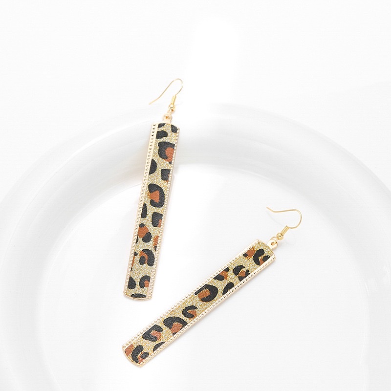 跨境热销款欧美流行时尚简约豹纹金属耳饰外贸夸张耳钩 耳环耳环饰品详情图5