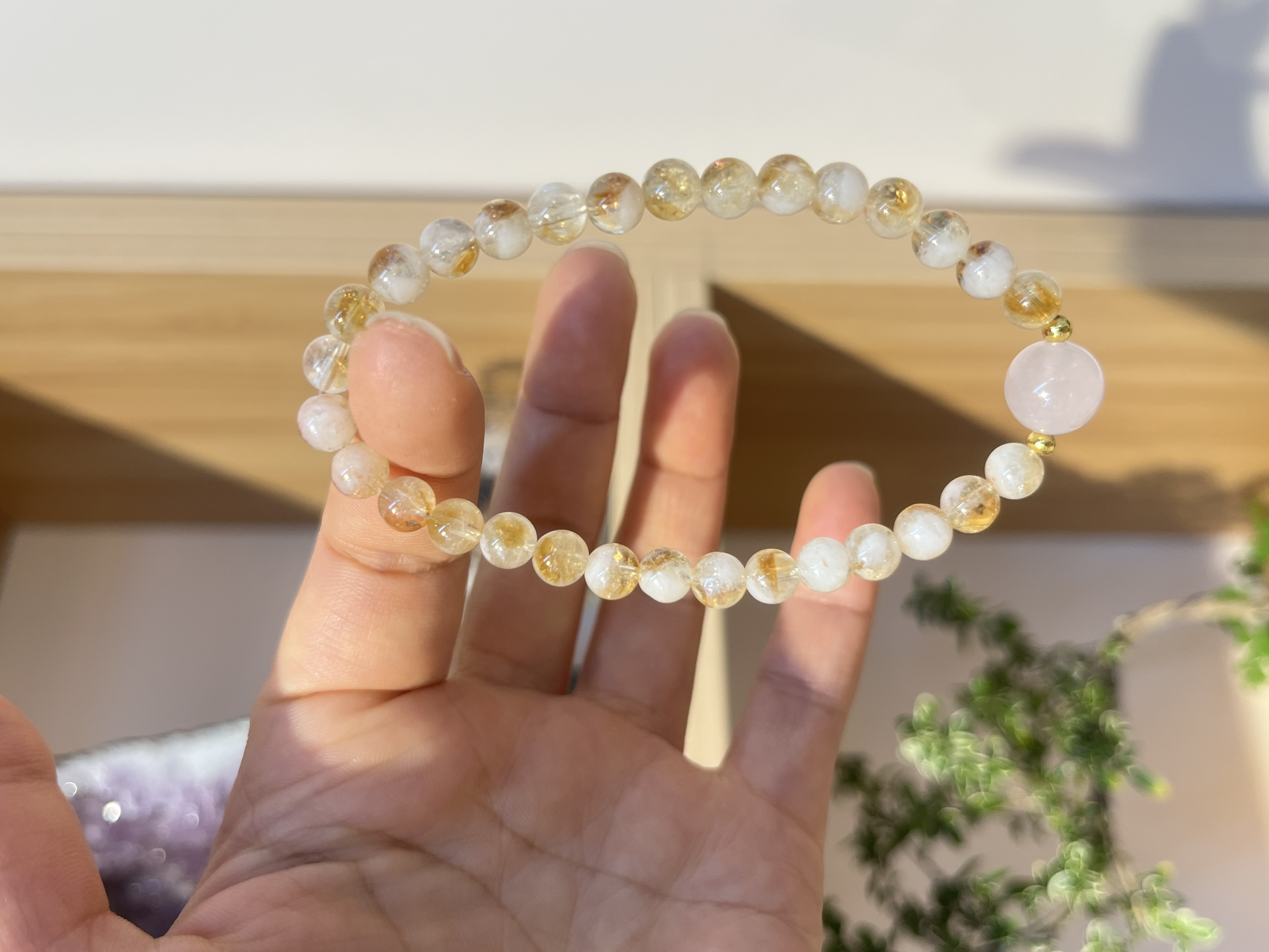天然黄塔晶粉晶手链水晶手串文玩礼品礼物定制批发详情图9