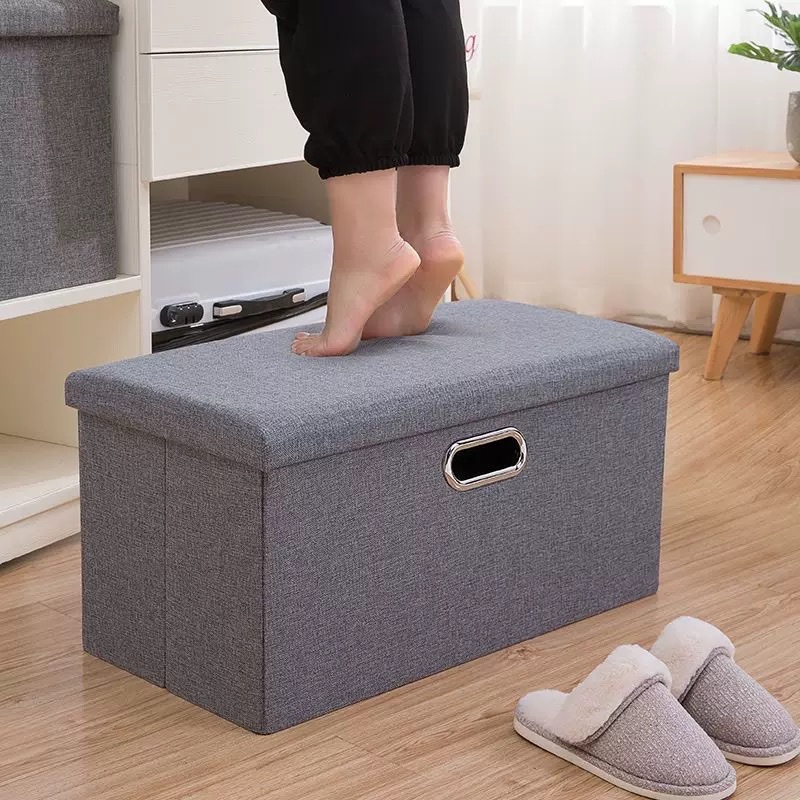 Rectangular storage stools, multi-functional storage stools for adults, children's sofa stools, living room shoe-changing stools, and storage boxes detail image 2