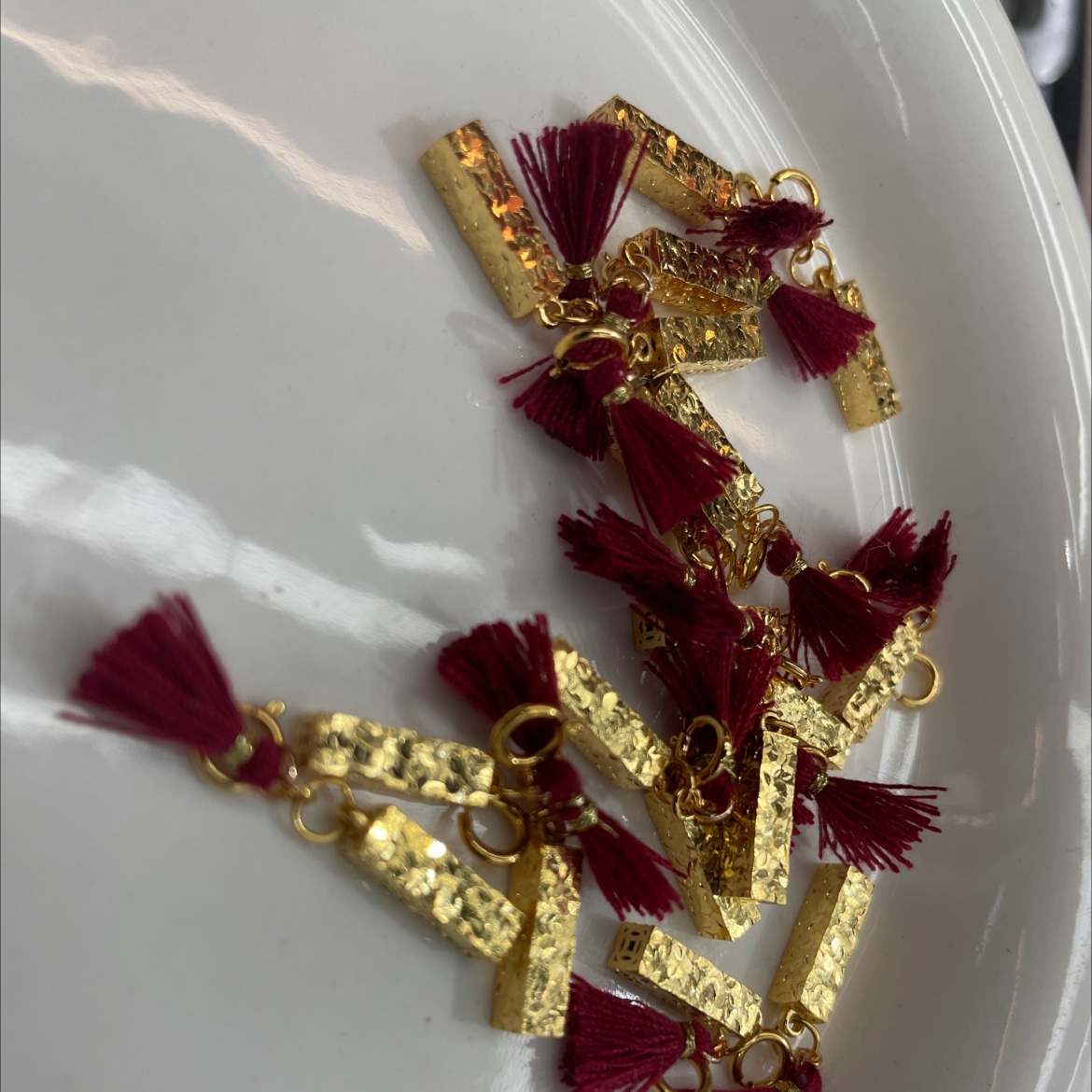 景皇珠宝银配件S925银镀24K金吊坠项链配件小金条流苏饰品配件DIY饰品