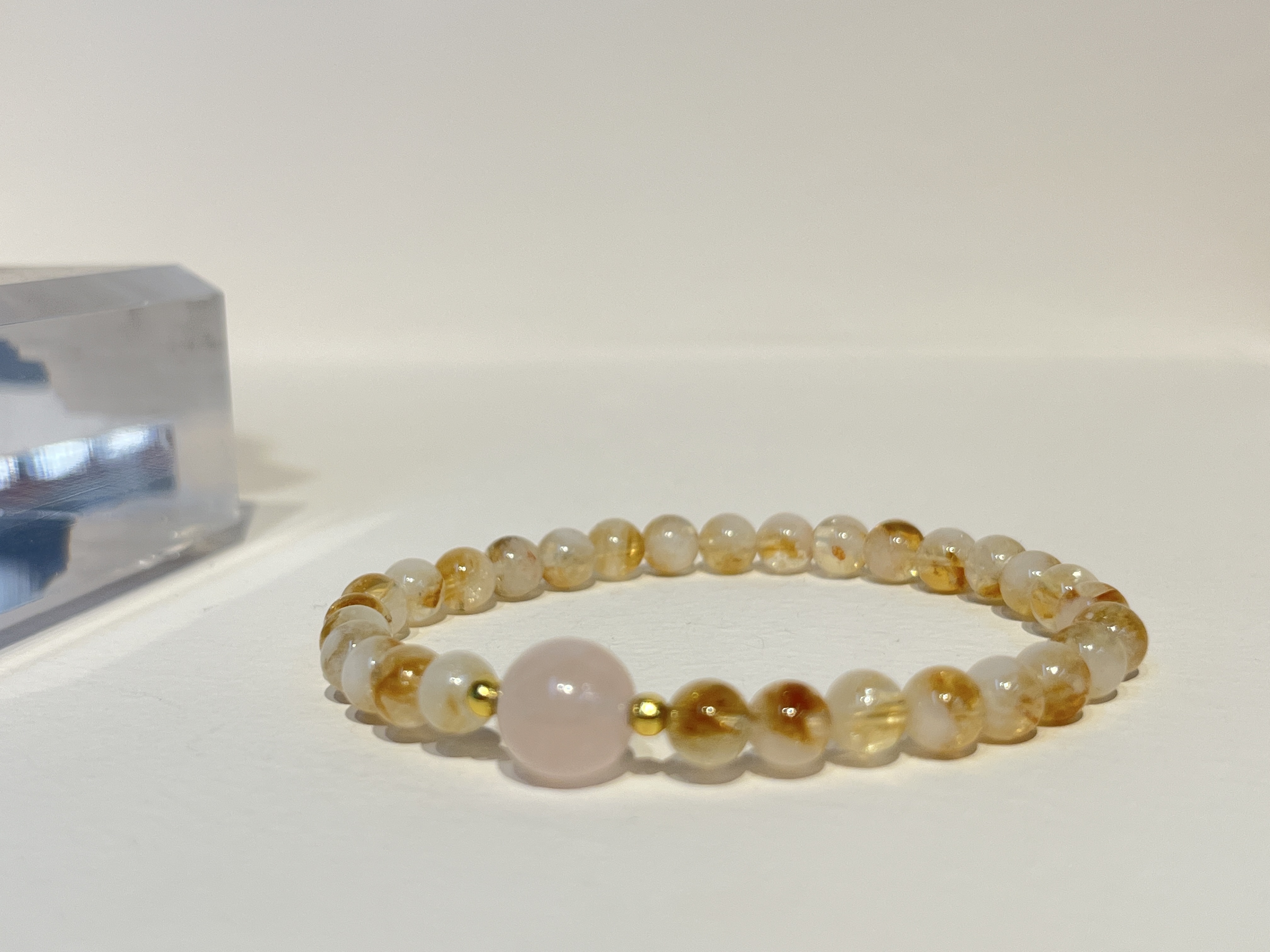 天然黄塔晶粉晶手链水晶手串文玩礼品礼物定制批发详情图2