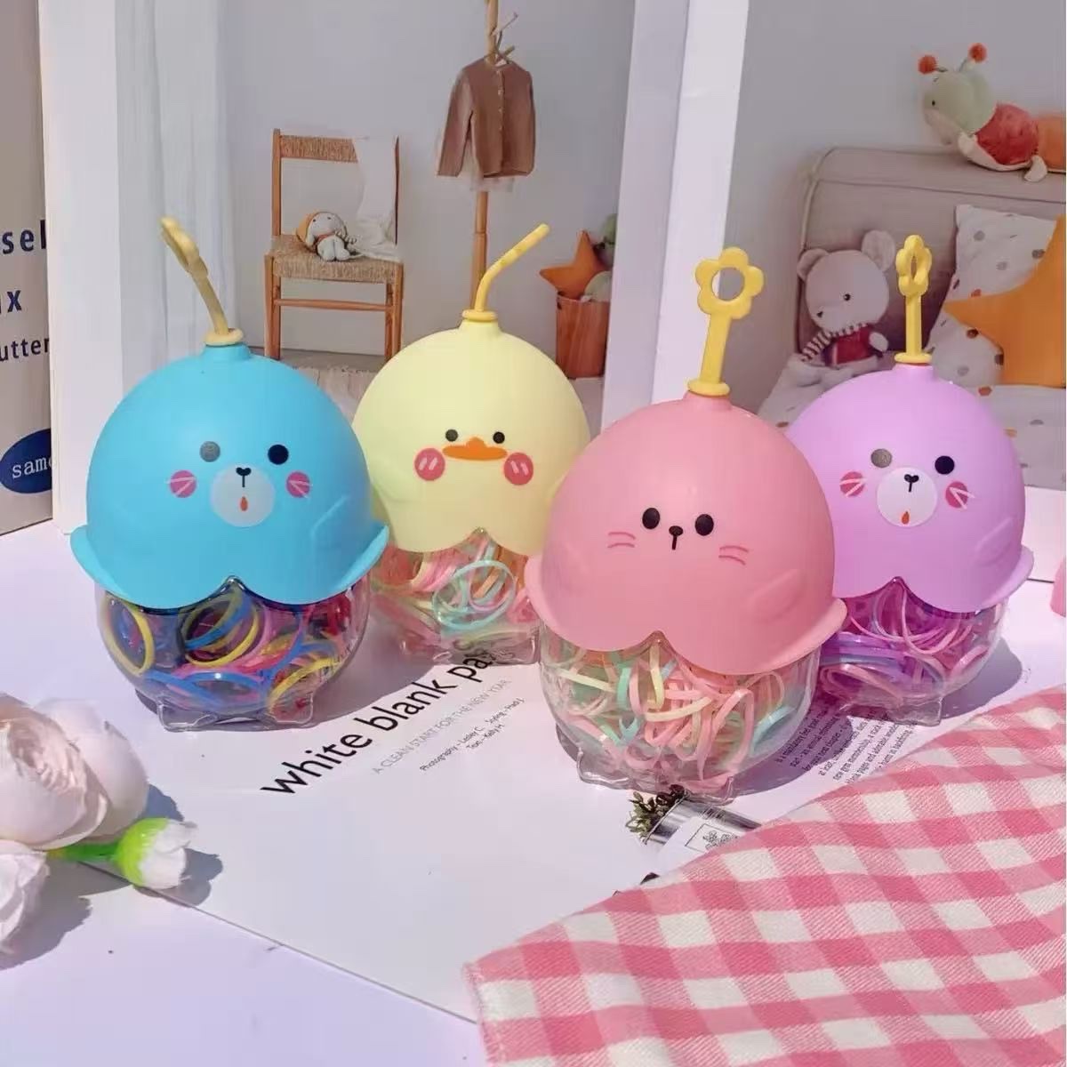 Children's rubber bands, disposable rubber bands, broken hair rubber bands, cute headwear, disposable rubber bands, rubber bands, disposable rubber bands details Picture