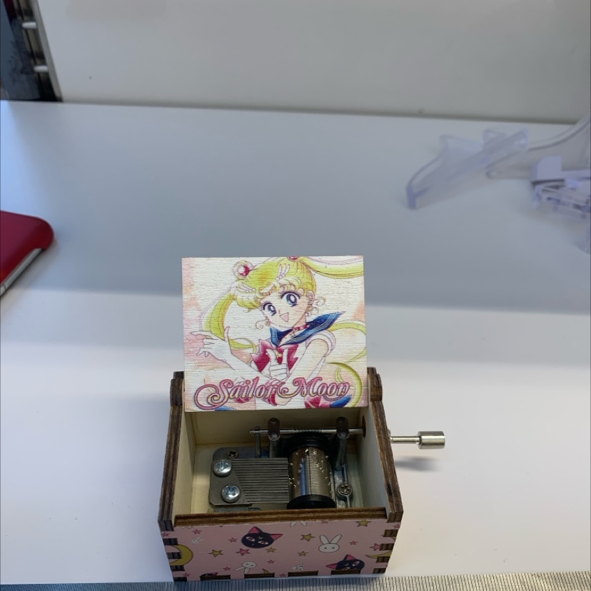 木质手摇音乐盒复古八音玩具迷你可来图定制送男女朋友产品图