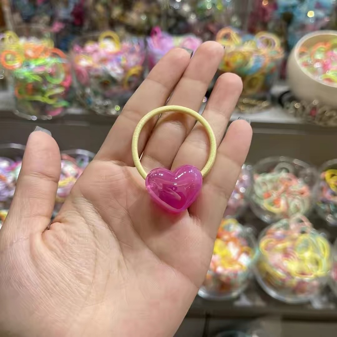 儿童发饰韩国bebeprince儿童发饰甜美可爱撞色爱心发圈女童皮筋不伤发头绳儿童发夹亚克力儿童发夹一次性皮筋儿童发饰详情图10