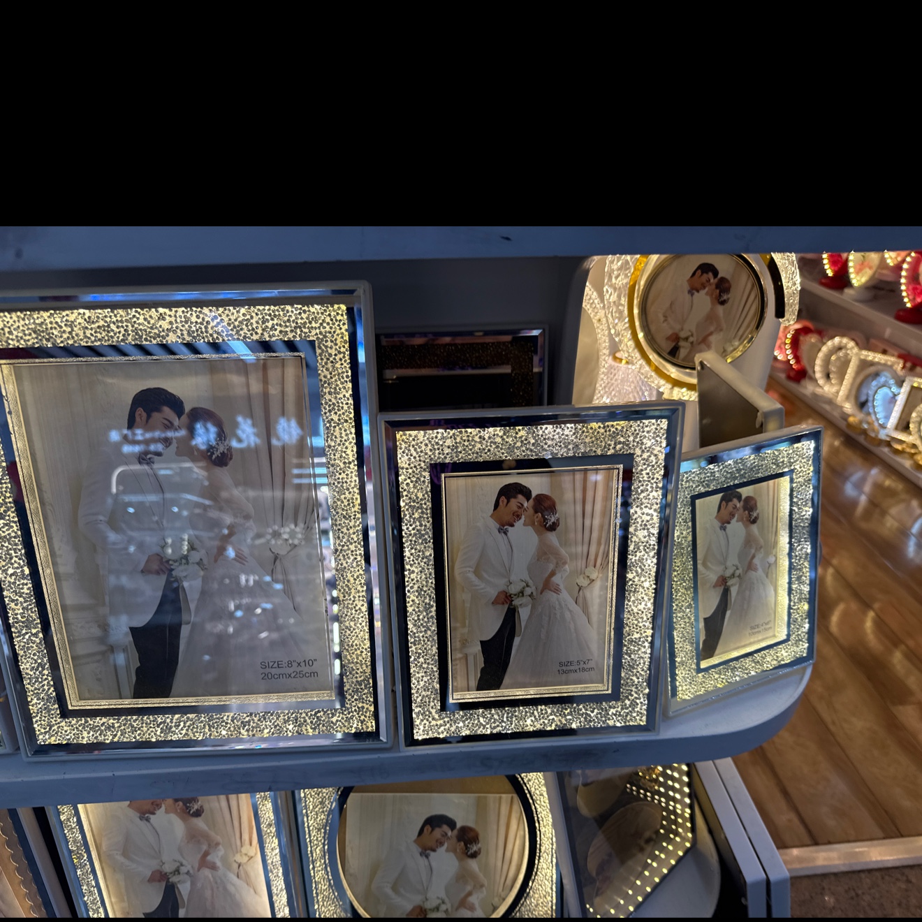 2026年新款加钻相框 玻璃水晶相框 LED塑料相框灯相框相框相框相框相框产品图