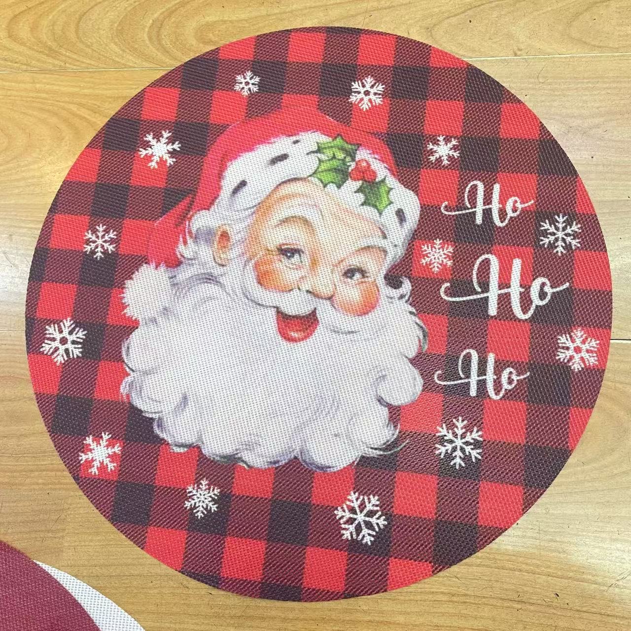 PVC  圣诞系列杯垫餐桌防烫垫隔热餐垫简约环保可定制餐桌防烫垫细节图