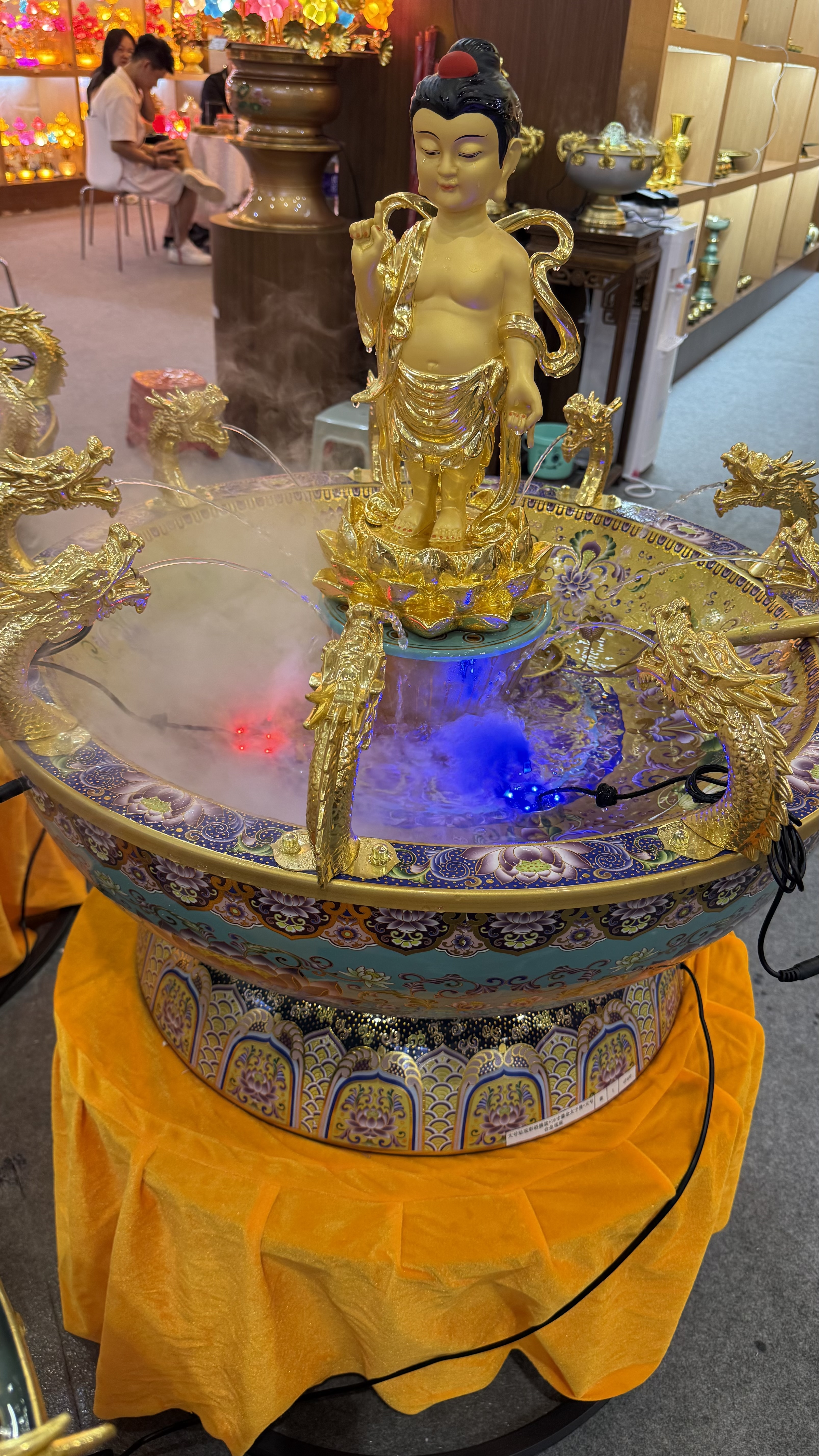 九龙吐水浴佛盆，材质：纯铜 合金  汉白玉 玻璃钢 均可定制
尺寸：盆直径60cm 75cm 85cm 108cm佛具用详情图4