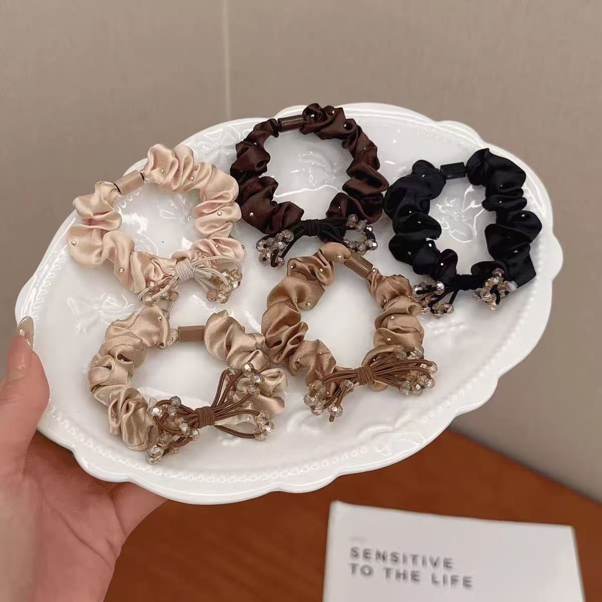 Large intestine hair band, Korean hair tie, women's fashionable hair band, hair binding wonder, hair accessory detail image 8