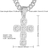Hip-hop Full Diamond Cross Pendant necklace, Square rock sugar diamond cross Full diamond Cuban necklace, large diamond cross pendant necklace Application Scenario