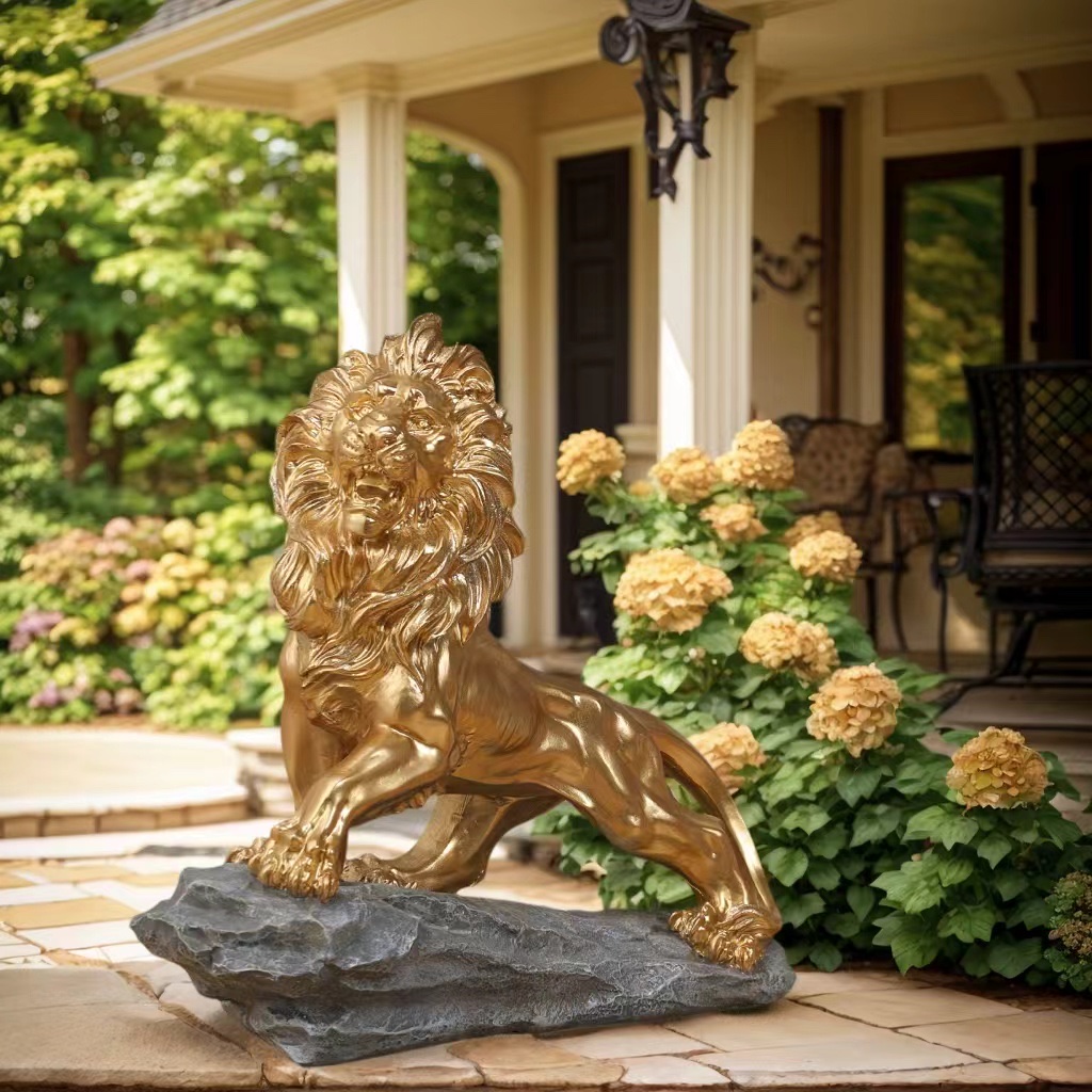 树脂工艺品摆件雄狮摆件装饰树脂