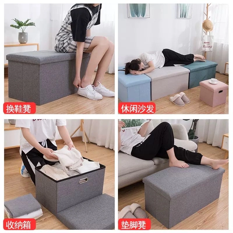 Rectangular storage stools, multi-functional storage stools for adults, children's sofa stools, living room shoe-changing stools, and storage boxes detail image 4