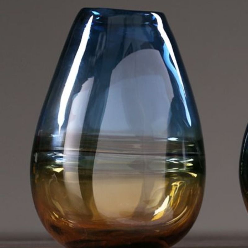 蓝色渐变琉璃花瓶素胚陶瓷玻璃透明亚克力花瓶