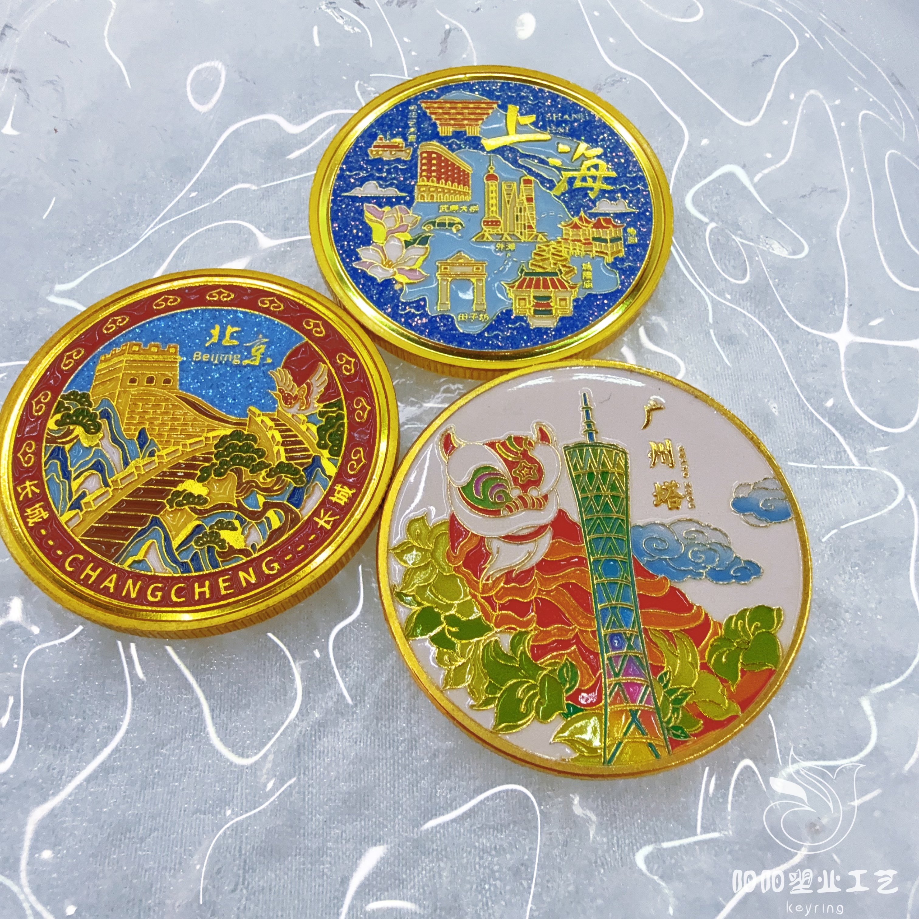 Customized scenic area commemorative gold coins, metal commemorative gold coins, company anniversary celebration customized lacquer-painted metal relief commemorative souvenirs, creative souvenirs, government conference gifts, business souvenirs full figure