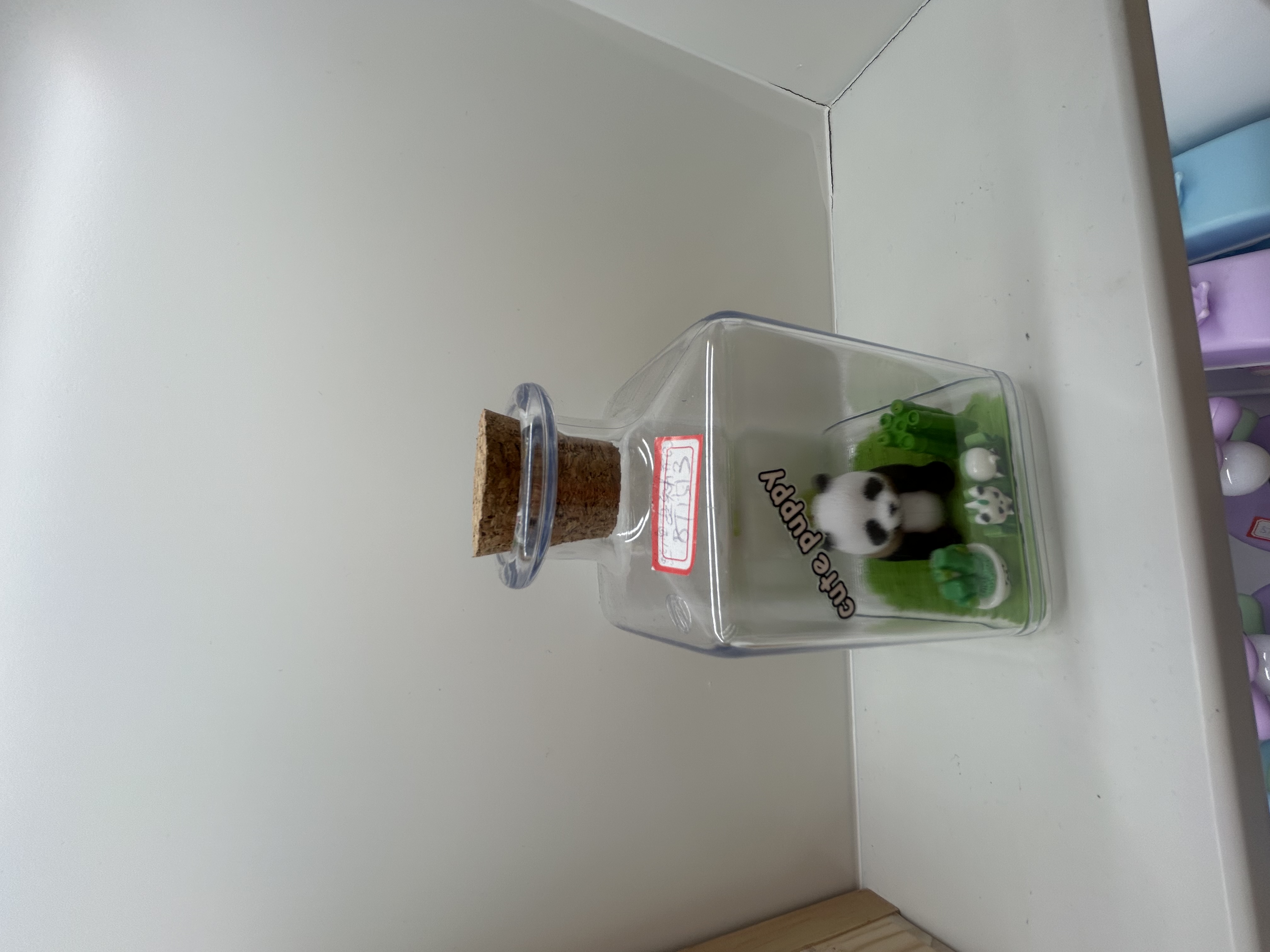 这是一款熊猫主题漂流瓶微景观摆件，属于创意桌面装饰类文创产品。文创节日礼品详情图6