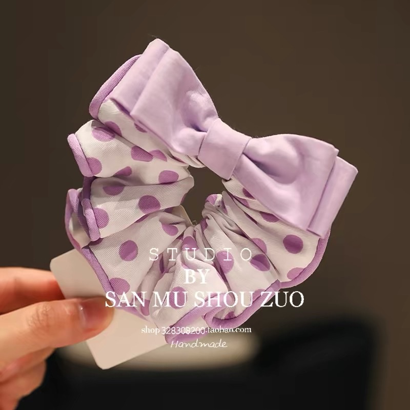 Hair band, hair tie, ponytail, large intestine circle, high-end Korean-style fat intestine circle, bun hairstyle, rubber band, hair flower, hair accessory, leather case detail image 4