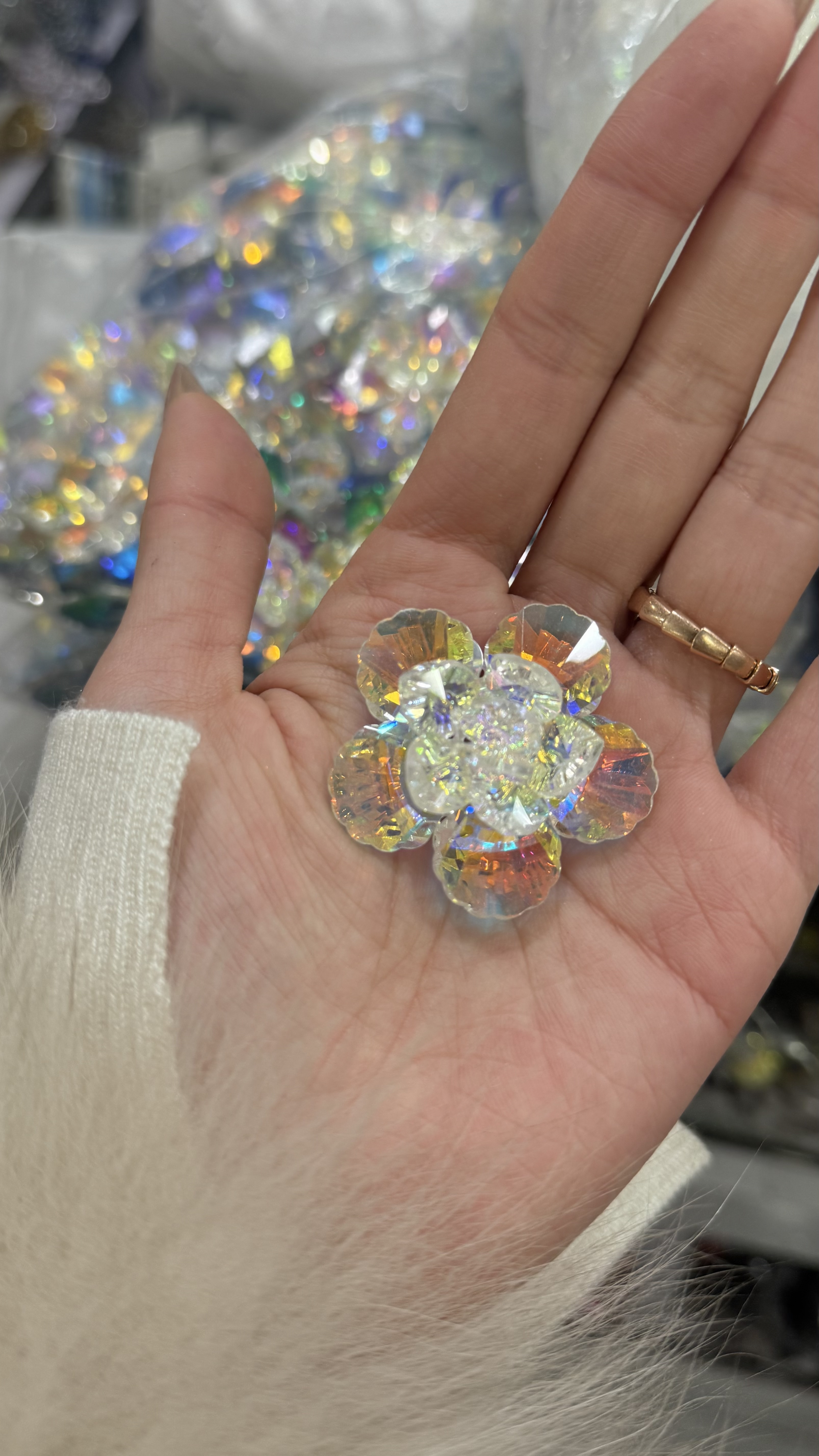 仿古琉璃珠玛瑙水晶散珠批发 琉璃花玻璃花手工编花细节图